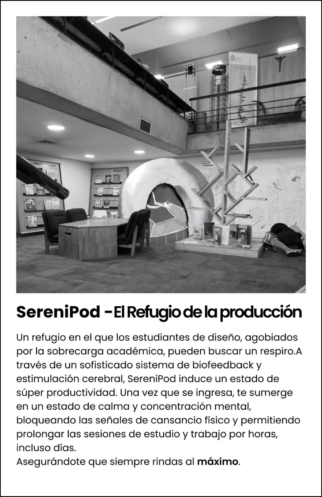 SereniPod — el refugio de la producción: dispositivo de biofeedback especulativo.