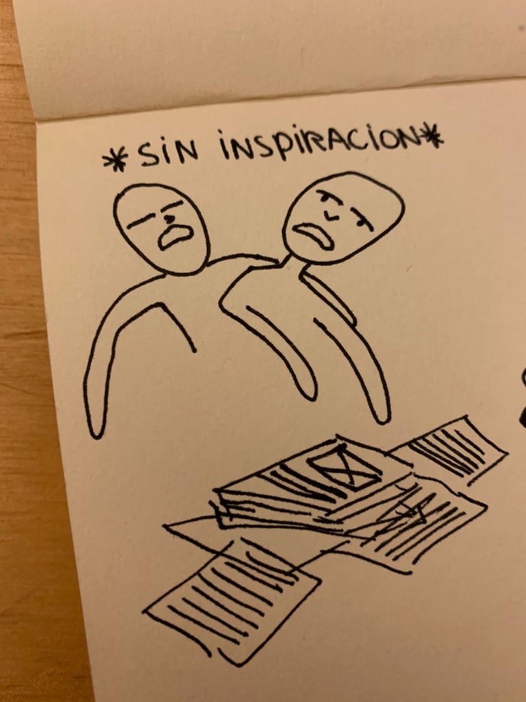«Sin inspiración»: el bloqueo y el papel en blanco como punto de partida del relato.